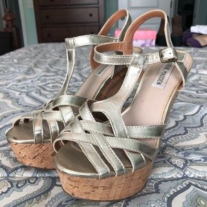 Gold Steve Madden size 7.5 wedges